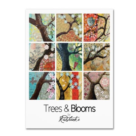 Trademark Fine Art Jennifer Redstreake 'Pattern Collage Trees and Blooms' Canvas Art, 24x32 JR0032-C2432GG